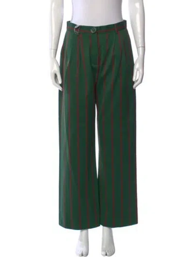 Pre-owned La Veste Striped Wide Leg Pants W/ Tags In Green