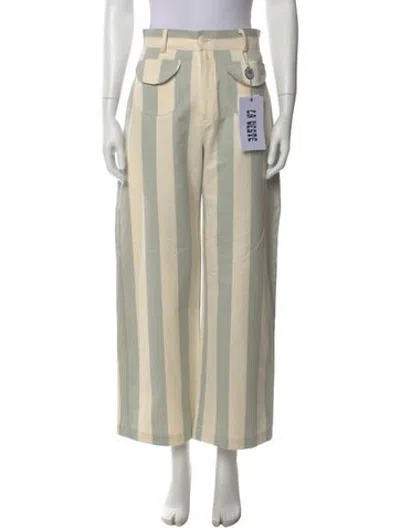 Pre-owned La Veste Striped Wide Leg Pants W/ Tags In Neutrals