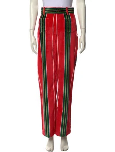 Pre-owned La Veste Striped Wide Leg Pants W/ Tags In Pink