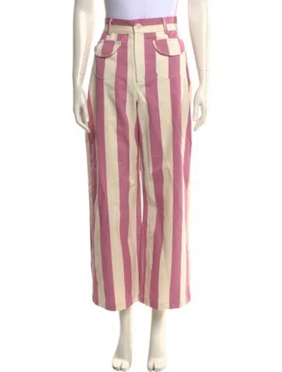 Pre-owned La Veste Striped Wide Leg Pants W/ Tags In Pink