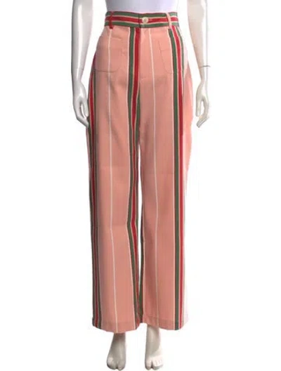 Pre-owned La Veste Striped Wide Leg Pants W/ Tags In Pink