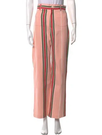 Pre-owned La Veste Striped Wide Leg Pants W/ Tags In Pink