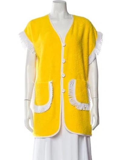 Pre-owned La Veste V-neck Sleeveless Top In Yellow