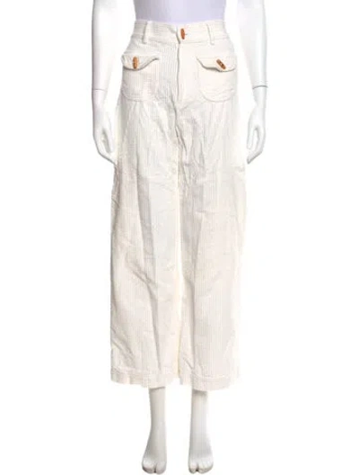 Pre-owned La Veste Wide Leg Pants In White