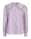 La Veste Woman Shirt Purple Size L Cotton In Purple