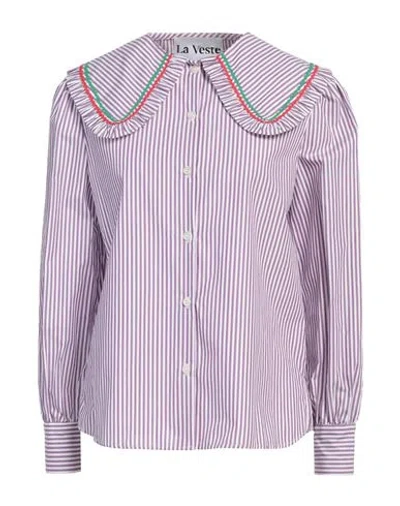 La Veste Woman Shirt Purple Size L Cotton