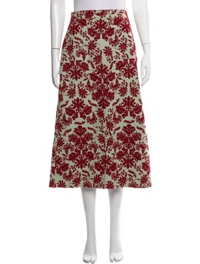 Pre-owned La Veste Wool Midi Length Skirt W/ Tags In Red