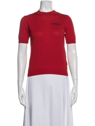 Pre-owned La Veste Wool Mock Neck T-shirt In Red