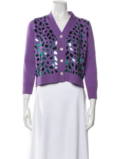 Pre-owned La Veste Wool Printed Sweater In Purple