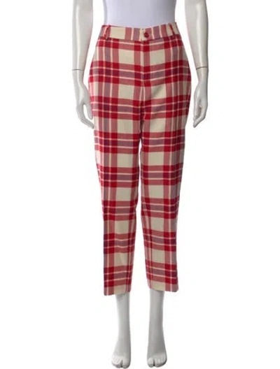 Pre-owned La Veste Wool Straight Leg Pants In Red