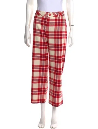 Pre-owned La Veste Wool Straight Leg Pants W/ Tags In Red