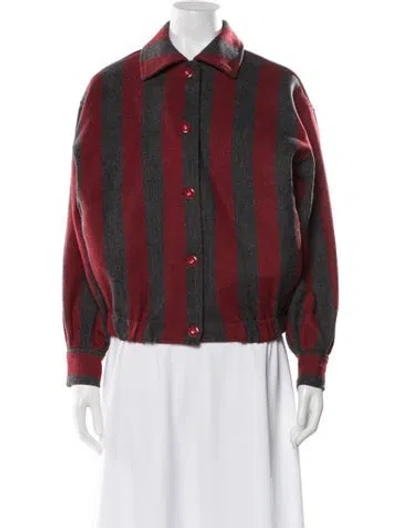 Pre-owned La Veste Wool Striped Jacket In Red