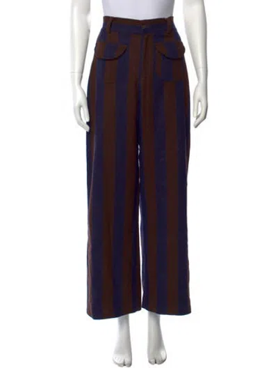 Pre-owned La Veste Wool Wide Leg Pants In Brown