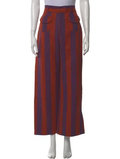 Pre-owned La Veste Wool Wide Leg Pants In Purple