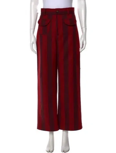 Pre-owned La Veste Wool Wide Leg Pants In Red