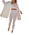 La Vida Americana Kimono Cardigan In Off-white
