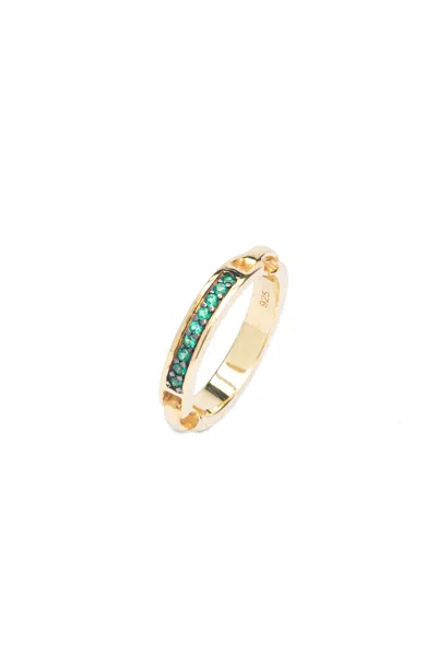 La Vie Jewelry Women's Emerald Belt Ring - Gold Plated