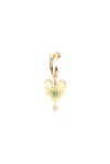 La Vie Jewelry Women's L' Amoureux Hoop With Emerald Single Earring - Gold Plated