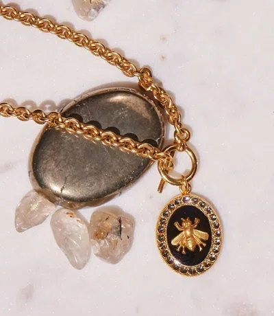 La Vie Parisienne Crystal Bee Charm Bracelet In Gold