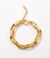 La Vie Parisienne Hammered Chain Link Bracelet In Gold