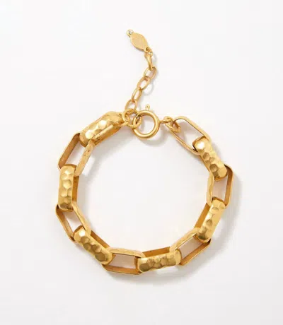 La Vie Parisienne Hammered Chain Link Bracelet In Gold
