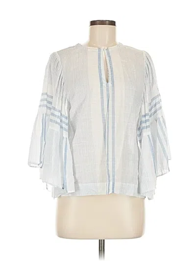 Pre-owned La Vie Rebecca Taylor 3/4 Sleeve Blouse In White