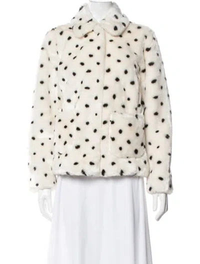 Pre-owned La Vie Rebecca Taylor Animal Print Faux Fur Jacket In Multi