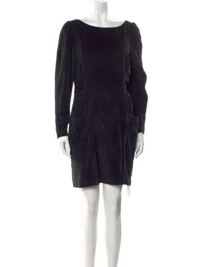 Pre-owned La Vie Rebecca Taylor Bateau Neckline Mini Dress In Black