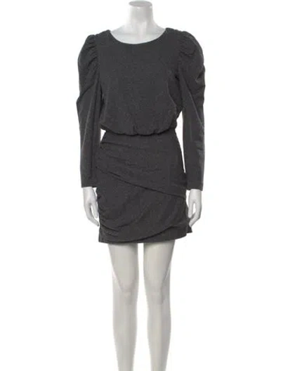 Pre-owned La Vie Rebecca Taylor Bateau Neckline Mini Dress In Gray