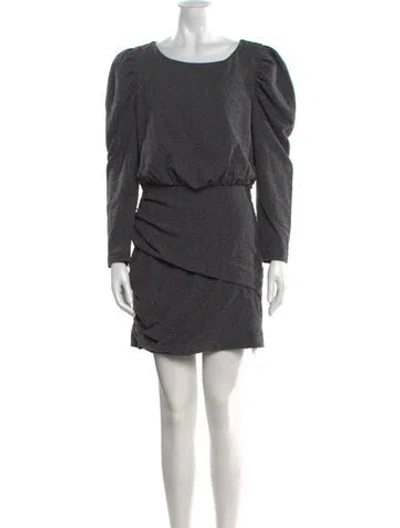 Pre-owned La Vie Rebecca Taylor Bateau Neckline Mini Dress In Gray