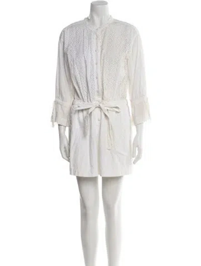 Pre-owned La Vie Rebecca Taylor Crew Neck Romper In Neutral