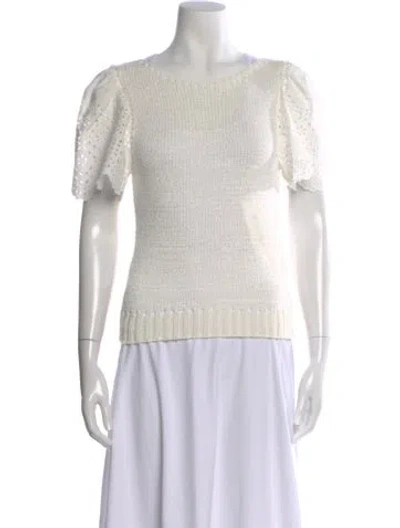 Pre-owned La Vie Rebecca Taylor Crew Neck Sweater In White