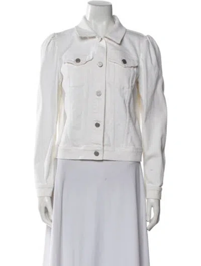 Pre-owned La Vie Rebecca Taylor Denim Jacket In White