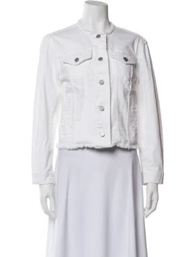 Pre-owned La Vie Rebecca Taylor Denim Jacket In White
