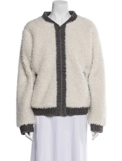 Pre-owned La Vie Rebecca Taylor Faux Fur Jacket In Neutral