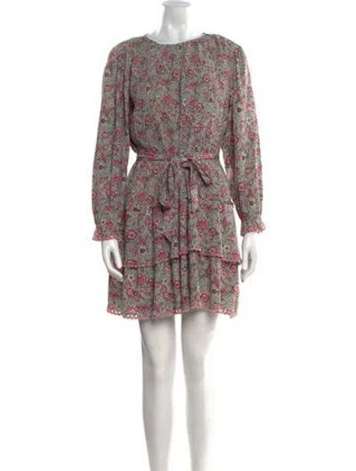 Pre-owned La Vie Rebecca Taylor Floral Print Mini Dress In Multi