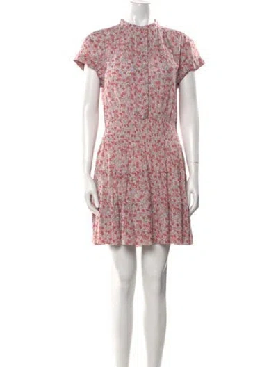 Pre-owned La Vie Rebecca Taylor Floral Print Mini Dress In Pink