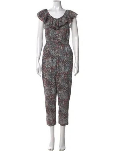 Pre-owned La Vie Rebecca Taylor Floral Print Scoop Neck Jumpsuit In Multicolor