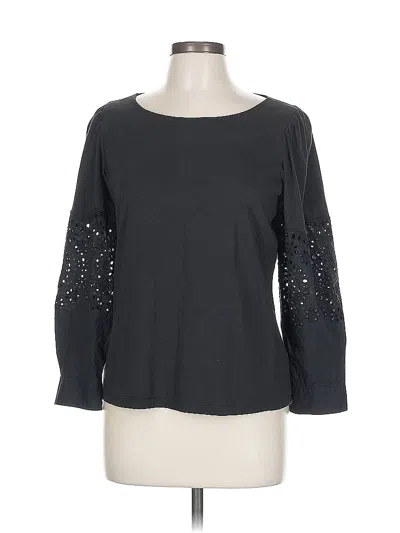 Pre-owned La Vie Rebecca Taylor Long Sleeve Top Gray Boatneck Tops