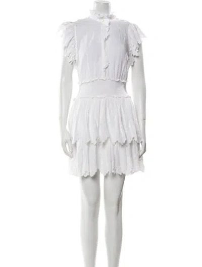 Pre-owned La Vie Rebecca Taylor Mock Neck Mini Dress In Neutral