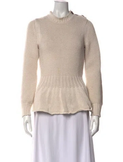 Pre-owned La Vie Rebecca Taylor Mock Neck Sweater In Neutral