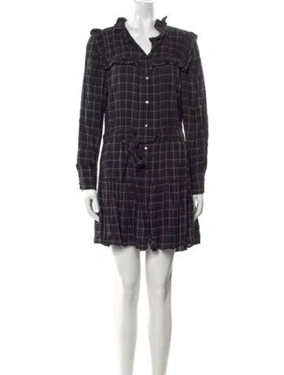 Pre-owned La Vie Rebecca Taylor Plaid Print Mini Dress In Black