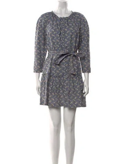 Pre-owned La Vie Rebecca Taylor Printed Mini Dress In Blue