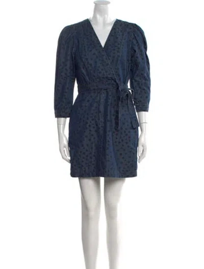 Pre-owned La Vie Rebecca Taylor Printed Mini Dress In Blue