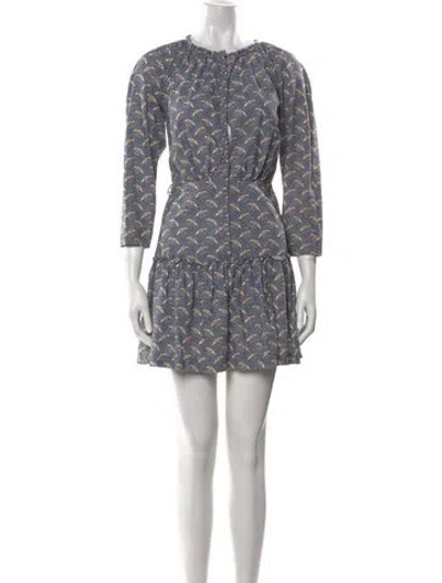 Pre-owned La Vie Rebecca Taylor Printed Mini Dress In Blue