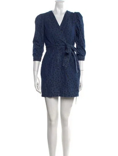 Pre-owned La Vie Rebecca Taylor Printed Mini Dress In Blue
