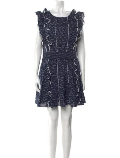 Pre-owned La Vie Rebecca Taylor Printed Mini Dress In Blue