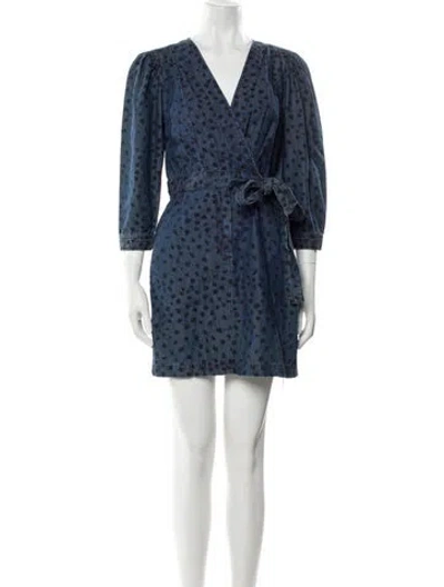Pre-owned La Vie Rebecca Taylor Printed Mini Dress In Blue