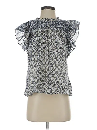 Pre-owned La Vie Rebecca Taylor Short Sleeve Blouse In Blue