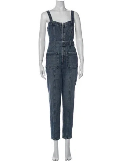 Pre-owned La Vie Rebecca Taylor Square Neckline Jumpsuit In Blue